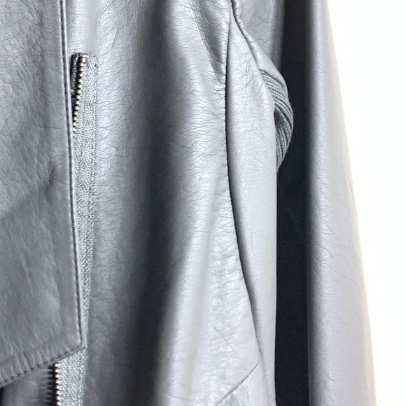NWT Vegan Textured Grey BB Dakota Leather Jacket - Picture 4 of 5